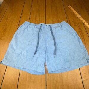 Chubbies Men's Light Blue Wave Pattern Swim Trunks Shorts Size XL
